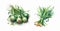 Vector collection of onions with leaf set