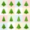 Vector collection of pine icon