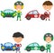 Vector collection of racing drivers and sport cars