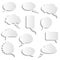 Vector collection of realistic paper speech bubbles