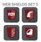 Vector collection of ruby web development shield signs: ruby on