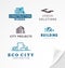 Vector collection of simple stylish flat construction company and architect agency logo designs