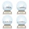 Vector collection of snow globes with Guangzhou, Shanghai, Hong Kong and Beijing city skylines