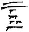 Vector collection of weapon silhouettes