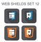 Vector collection of web responsive design shield signs: layout