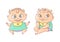 Vector color cartoon illustration joyful child. The chubby funny curly kid with big eyes. Cheerful and calm baby in turquoise clot