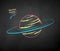 Vector color chalk drawn illustration of Saturn