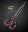 Vector color chalk drawn illustration scissors