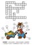 Vector color crossword. Character bull gardener