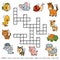 Vector color crossword about domestic animals