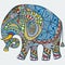 Vector color decorated Indian Elephant