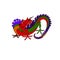 Vector color drawn picture funny dragon.
