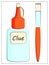 Vector color glue and brush Icon. Flat vector illustration of bottle with glue and brush for web, logo, icon, app, UI