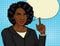 Vector color illustration of successful African American business woman.