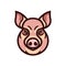 Vector color image of swine or pig head