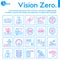 Vector color line icon set of Vision Zero