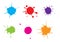 Vector Color paint splatter. splash set. Vector illustration. blue