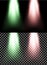 Vector color realistic rays of light. Bright stage lighting