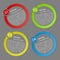 Vector color rounded paper option labels