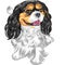 Vector color sketch of the dog Cavalier King Charl