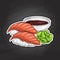 Vector color sticker, Sake Nigiri Sushi