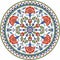 Vector colored round Turkish ornament. Ottoman circle, ring, frame.