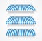 Vector colorful awnings for shop set blue