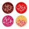 Vector colorful bacteria set. bacterium in petri dishes