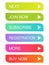 Vector colorful buttons with arrow - rectangle labels on the white background. Usable for a link, Read more, Next, Join now, Subsc