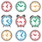 vector colorful clock symbols