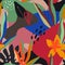 Vector colorful collage contemporary natural seamless pattern. Modern abstract shapes, hand drawn textures and plants.