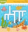 Vector colorful crossword in Russian about the underwater world