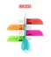 Vector colorful dart arrow like options banner