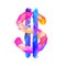 Vector colorful dollar sign of triangles