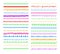 Vector Colorful Doodle Divider Lines, Borders Set Background.