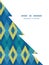 Vector colorful fabric ikat diamond Christmas tree