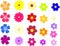 Vector of colorful flowers isolated on a white