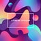 Vector Colorful Fluid Style Geometric Background. Gradient Fluid Shapes. Futuristic trendy dynamic elements.