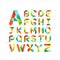 Vector colorful font. colorful ribbon alphabet.Capital letter A to Z