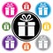 vector colorful gift box symbols
