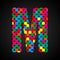 Vector colorful glitter sequins dots letter - M.