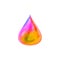 Vector Colorful Holographic Drop, Bright 3D Paint Droplet, Rainbow Colored Element Isolated