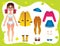 Vector colorful illustration of autumn wardrobe clothing for teen girl.