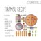 Vector colorful illustration of flat design style tiramisu recip