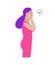 Vector colorful illustration. Neck exercises by girl for relax. Work with head and ear massage. Creative concept.
