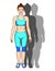 Vector colorful illustration of silhouette of body transformation.