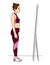 Vector colorful illustration of a woman in sportswear looking at reflection in a mirror