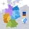 Vector Colorful Map of Germany