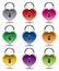 vector colorful metal padlocks