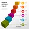 Vector colorful multipurpose Infographic template with cubes, pins and bars